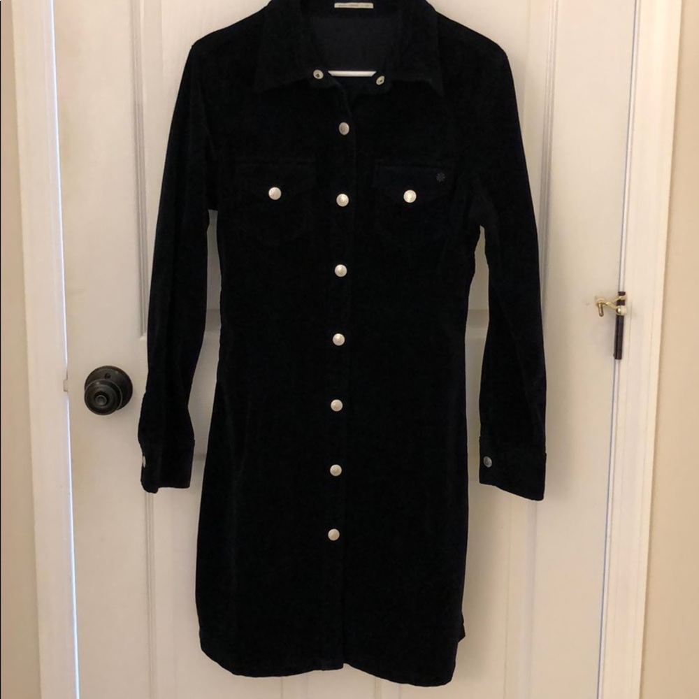 Navy corduroy shirt dress by Alexa Chung for AG, L